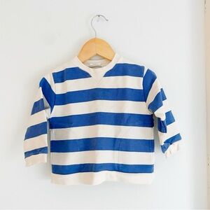 Zara Kids Blue and White Striped Sweatshirt